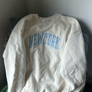 Brandy Melville New York Blue and Yellow Sweatshirt